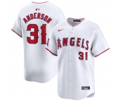 Men's Los Angeles Angels #31 Tyler Anderson White Home Limited Baseball Stitched Jersey