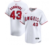 Men's Los Angeles Angels #43 Patrick Sandoval White Home Limited Baseball Stitched Jersey