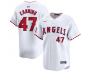 Men's Los Angeles Angels #47 Griffin Canning White Home Limited Baseball Stitched Jersey