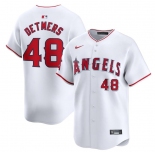 Men's Los Angeles Angels #48 Reid Detmers White Home Limited Stitched Baseball Jersey