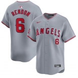 Men's Los Angeles Angels #6 Anthony Rendon Gray Away Limited Baseball Stitched Jersey