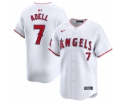 Men's Los Angeles Angels #7 Jo Adell White Home Limited Baseball Stitched Jersey