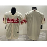 Men's Los Angeles Angels Blank Cream 2022 City Connect Cool Base Stitched Jersey