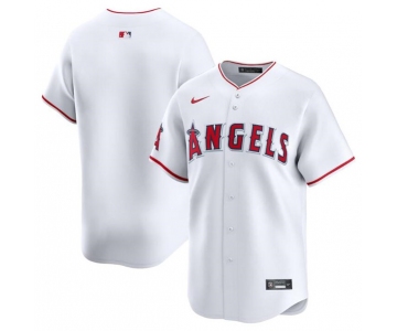 Men's Los Angeles Angels Blank White Home Limited Baseball Stitched Jersey