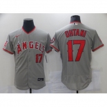 Men's Los Angeles Angels of Anaheim #17 Shohei Ohtani Grey Road Flex Base Authentic Collection Jersey