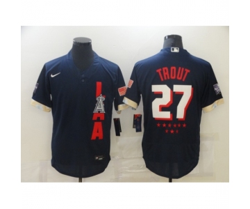 Men's Los Angeles Angels of Anaheim #27 Mike Trout Nike Navy 2021 All-Star Game Replica Player Jersey