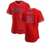 Men's Nike Los Angeles Angels #10 Justin Upton Red Alternate 2020 Authentic Player Baseball Jersey