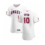 Men's Nike Los Angeles Angels #10 Justin Upton White Home 2020 Authentic Player Baseball Jersey