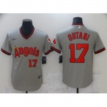 Men's Nike Los Angeles Angels #17 Shohei Ohtani Gray Throwback Baseball Jersey