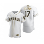 Men's Nike Los Angeles Angels #17 Shohei Ohtani White 2020 Authentic Golden Edition Baseball Jersey