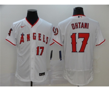 Men's Nike Los Angeles Angels #17 Shohei Ohtani White Flex Base Home Stitched Baseball Jersey