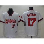 Men's Nike Los Angeles Angels #17 Shohei Ohtani White Throwback Baseball Jersey