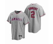 Men's Nike Los Angeles Angels #2 Andrelton Simmons Gray Road Stitched Baseball Jersey