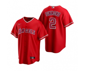 Men's Nike Los Angeles Angels #2 Andrelton Simmons Red Alternate Stitched Baseball Jersey