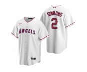 Men's Nike Los Angeles Angels #2 Andrelton Simmons White Home Stitched Baseball Jersey