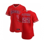 Men's Nike Los Angeles Angels #22 David Fletcher Red Alternate 2020 Authentic Player Baseball Jersey