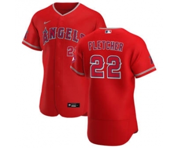 Men's Nike Los Angeles Angels #22 David Fletcher Red Alternate 2020 Authentic Player Baseball Jersey