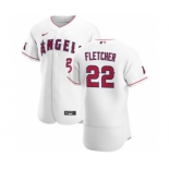 Men's Nike Los Angeles Angels #22 David Fletcher White Home 2020 Authentic Player Baseball Jersey