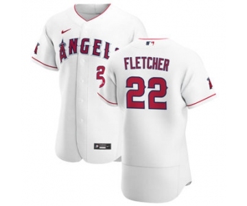 Men's Nike Los Angeles Angels #22 David Fletcher White Home 2020 Authentic Player Baseball Jersey