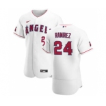 Men's Nike Los Angeles Angels #24 Noe Ramirez White Home 2020 Authentic Player Baseball Jersey