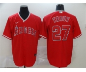 Men's Nike Los Angeles Angels #27 Mike Trout Red Alternate Stitched Baseball Jersey