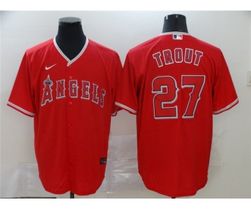 Men's Nike Los Angeles Angels #27 Mike Trout Red Alternate Stitched Baseball Jersey