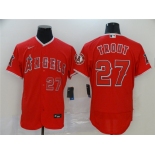 Men's Nike Los Angeles Angels #27 Mike Trout Red Flex Base Home Stitched Baseball Jersey