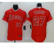 Men's Nike Los Angeles Angels #27 Mike Trout Red Flex Base Home Stitched Baseball Jersey