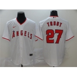 Men's Nike Los Angeles Angels #27 Mike Trout White Home Stitched Baseball Jersey