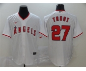 Men's Nike Los Angeles Angels #27 Mike Trout White Home Stitched Baseball Jersey