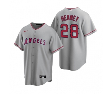 Men's Nike Los Angeles Angels #28 Andrew Heaney Gray Road Stitched Baseball Jersey