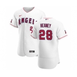 Men's Nike Los Angeles Angels #28 Andrew Heaney White Home 2020 Authentic Player Baseball Jersey