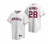 Men's Nike Los Angeles Angels #28 Andrew Heaney White Home Stitched Baseball Jersey