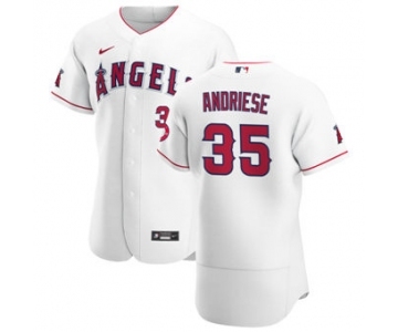 Men's Nike Los Angeles Angels #35 Matt Andriese White Home 2020 Authentic Player Baseball Jersey