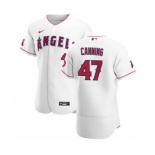 Men's Nike Los Angeles Angels #47 Griffin Canning White Home 2020 Authentic Player Baseball Jersey