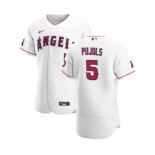 Men's Nike Los Angeles Angels #5 Albert Pujols White Home 2020 Authentic Player Baseball Jersey