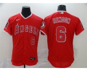 Men's Nike Los Angeles Angels #6 Anthony Rendon Red Flex Base Home Stitched Baseball Jersey