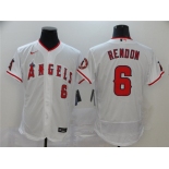 Men's Nike Los Angeles Angels #6 Anthony Rendon White Flex Base Home Stitched Baseball Jersey