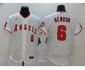 Men's Nike Los Angeles Angels #6 Anthony Rendon White Flex Base Home Stitched Baseball Jersey