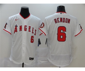 Men's Nike Los Angeles Angels #6 Anthony Rendon White Flex Base Home Stitched Baseball Jersey