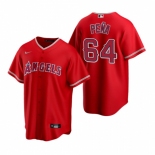 Men's Nike Los Angeles Angels #64 Felix Pena Red Alternate Stitched Baseball Jersey