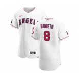 Men's Nike Los Angeles Angels #8 Franklin Barreto White Home 2020 Authentic Player Baseball Jersey