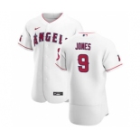 Men's Nike Los Angeles Angels #9 Jahmai Jones White Home 2020 Authentic Player Baseball Jersey