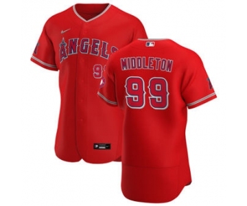 Men's Nike Los Angeles Angels #99 Keynan Middleton Red Alternate 2020 Authentic Player Baseball Jersey