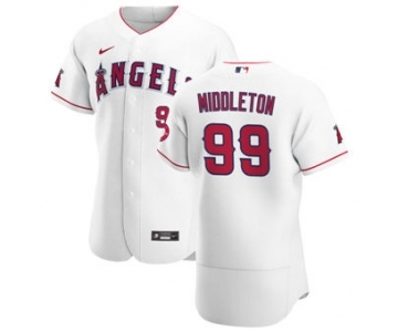 Men's Nike Los Angeles Angels #99 Keynan Middleton White Home 2020 Authentic Player Baseball Jersey