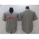 Men's Nike Los Angeles Angels Blank Gray Road Stitched Baseball Jersey