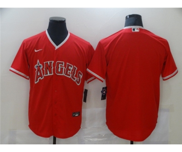 Men's Nike Los Angeles Angels Blank Red Alternate Stitched Baseball Jersey