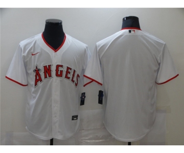 Men's Nike Los Angeles Angels Blank White Home Stitched Baseball Jersey