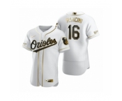 Men's Baltimore Orioles #16 Trey Mancini Nike White Authentic Golden Edition Jersey