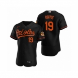 Men's Baltimore Orioles #19 Chris Davis Nike Black Authentic 2020 Alternate Jersey